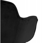 Tabouret de bar design avec accoudoirs en velours pieds métal noir CALOI (noir)