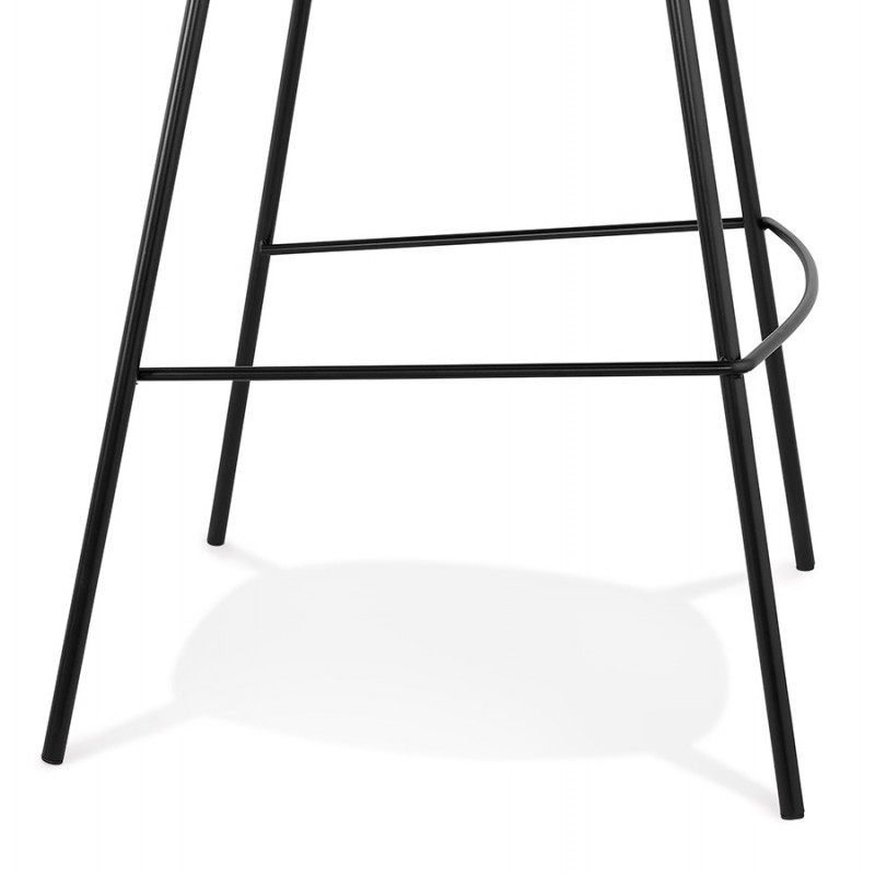 Design bar stool with black metal foot velvet armrests CALOI (grey) - image 62358