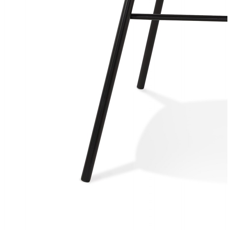 Design bar stool with black metal foot velvet armrests CALOI (green) - image 62369