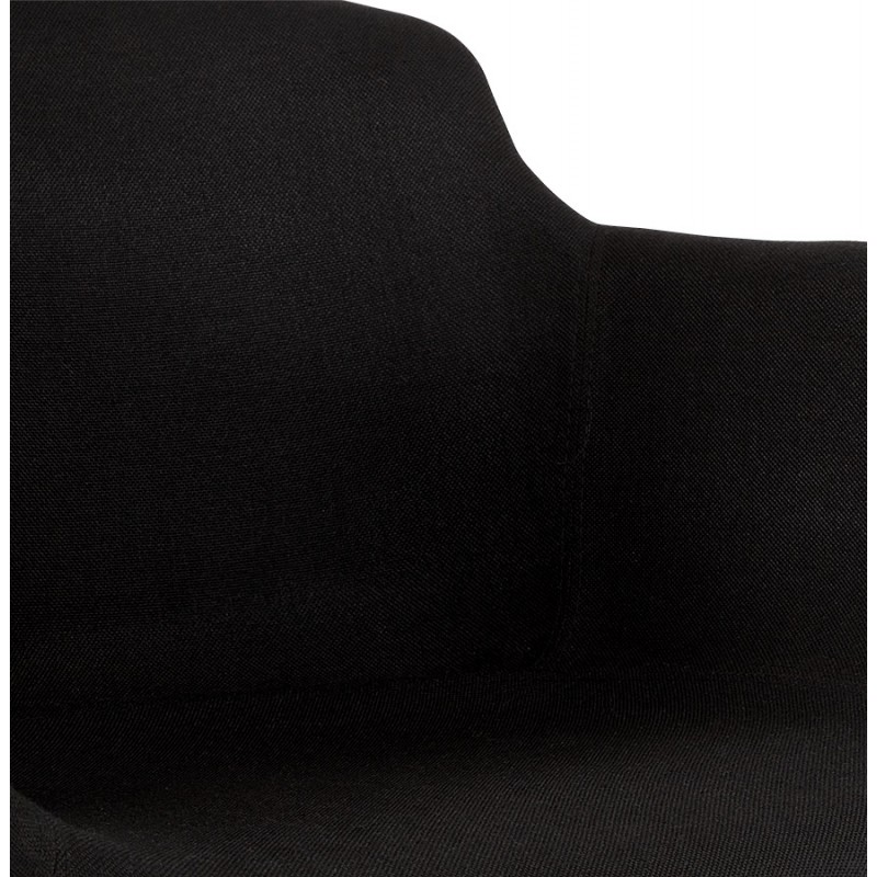 Taburete de diseño de media altura con reposabrazos en pies de tela metal negro CHIL MINI (negro) - image 62386