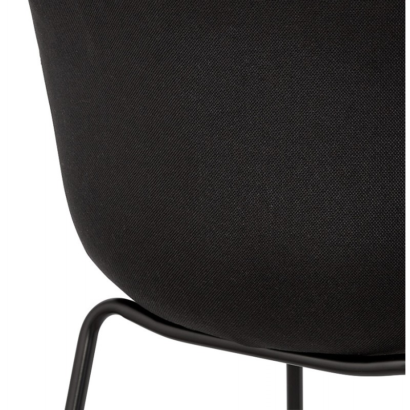 Tabouret snack mi-hauteur design avec accoudoirs en tissu pieds métal noir CHIL MINI (noir) - image 62388