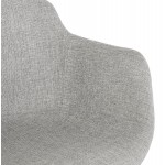 Mittelhoher Design-Snackhocker mit Armlehnen aus schwarzen Metallfüßen, Stoff CHIL MINI (grau)