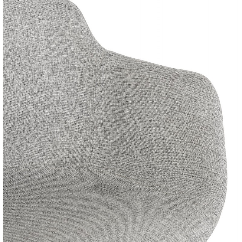 Sgabello snack di media altezza design con braccioli in tessuto di metallo nero CHIL MINI (grigio) - image 62398
