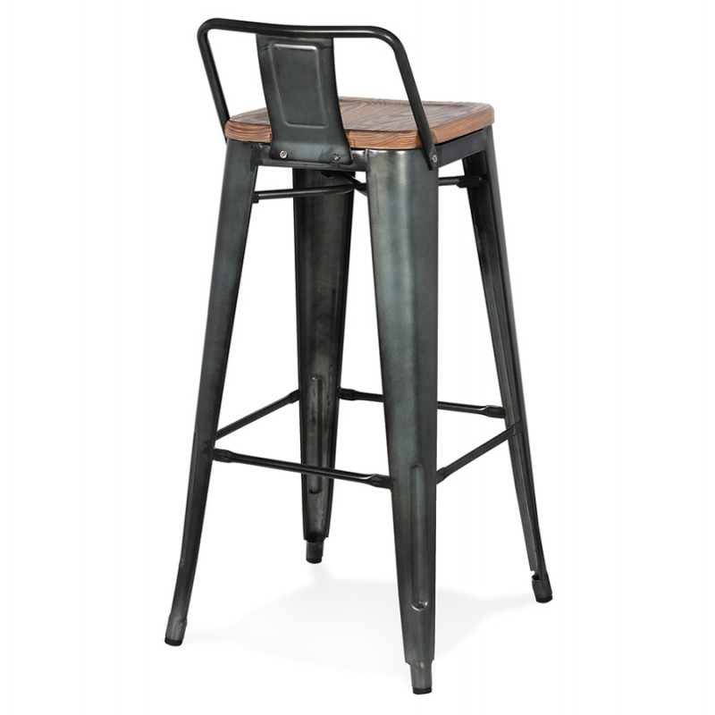 Industrial bar stool in velvet feet metal black BLAIRE (black) - image 62454