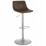 Vintage bar stool rotating and adjustable foot brushed metal MAX (brown)