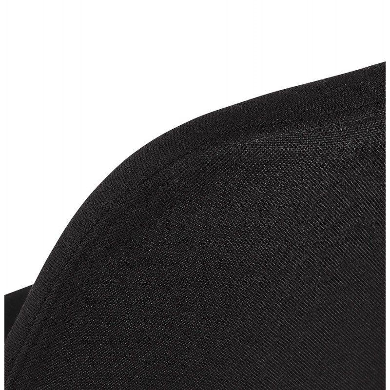 Tabouret de bar design pieds bois naturel ROXAL (noir) - image 62504