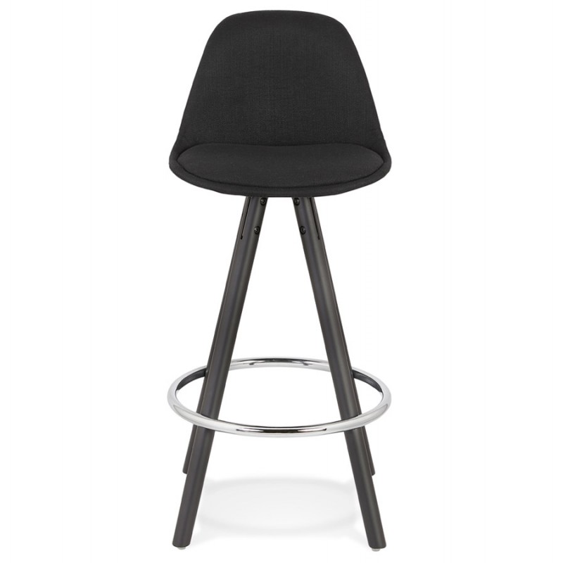 Mid-height bar stool design black wooden feet ROXAL MINI (black) - image 62510