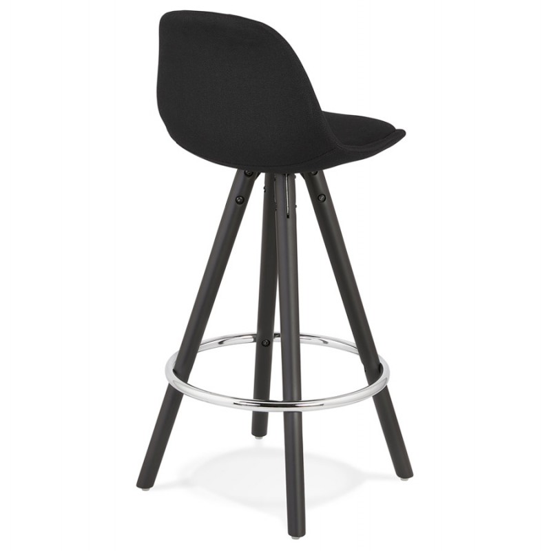 Mid-height bar stool design black wooden feet ROXAL MINI (black) - image 62512