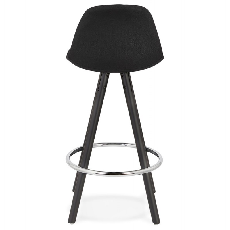 Mid-height bar stool design black wooden feet ROXAL MINI (black) - image 62513