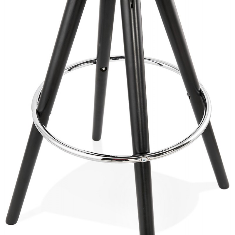 Taburete de barra de altura media diseño pies de madera negros ROXAL MINI (negro) - image 62518