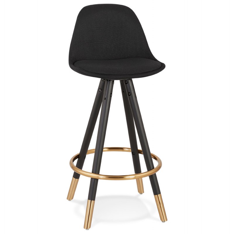 Vintage mid-height bar stool black wooden feet JESON MINI (black) - image 62533