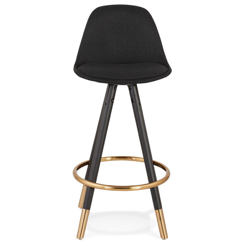 Vintage mid-height bar stool black wooden feet JESON MINI (black) - image 62534