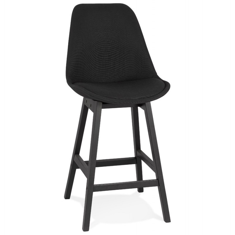 Bar stool bar chair mid-height design feet wood black ILDA MINI (black) - image 62556