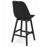 Tabouret de bar chaise de bar mi-hauteur design pieds bois noirs ILDA MINI (noir)