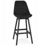 Taburete de bar silla de bar pies de madera negra ILDA (negro)