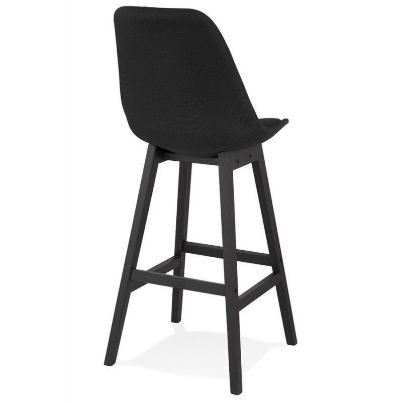 Tabouret de bar chaise de bar pieds bois noirs ILDA (noir) - image 62567