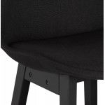Tabouret de bar chaise de bar pieds bois noirs ILDA (noir)