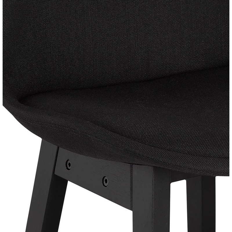 Taburete de bar silla de bar pies de madera negra ILDA (negro) - image 62570