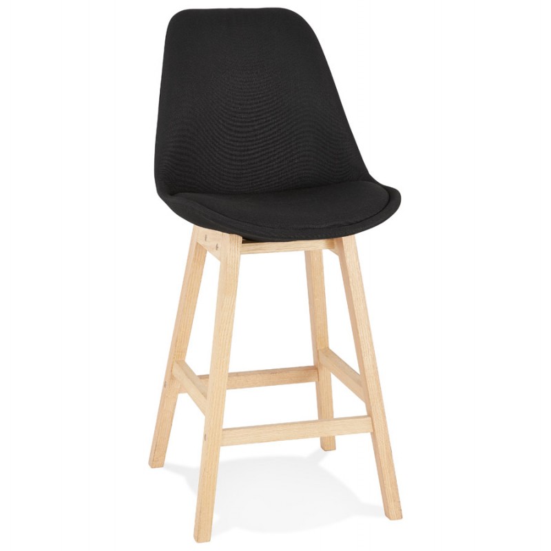 Bar stool bar chair mid-height design feet natural wood ILDA MINI (black) - image 62572