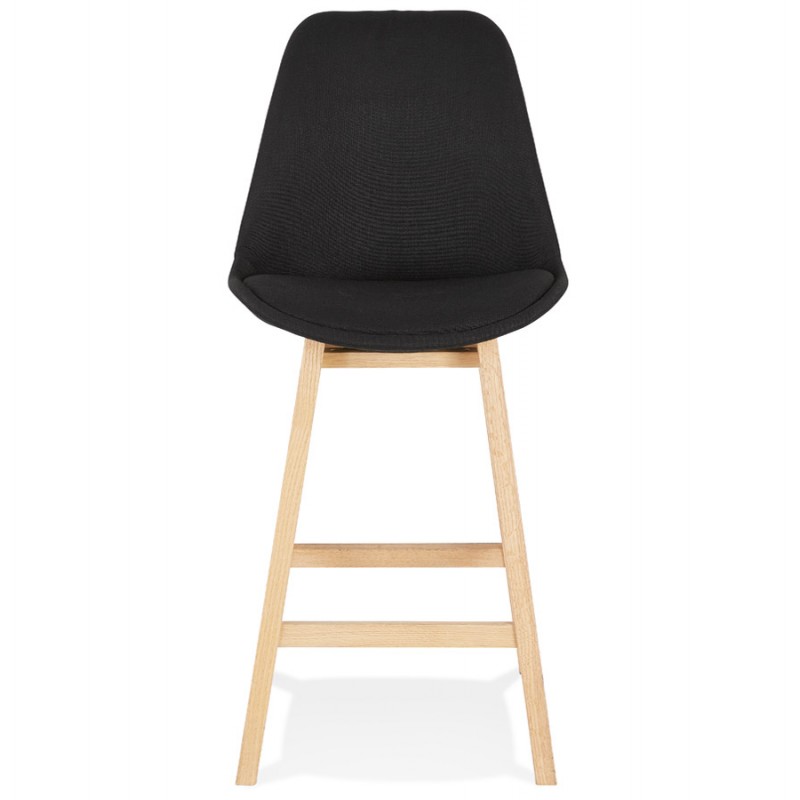 Bar stool bar chair mid-height design feet natural wood ILDA MINI (black) - image 62573
