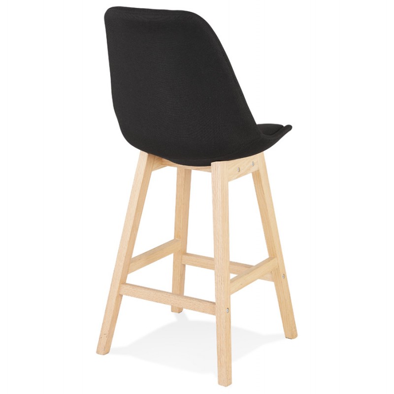 Bar stool bar chair mid-height design feet natural wood ILDA MINI (black) - image 62575