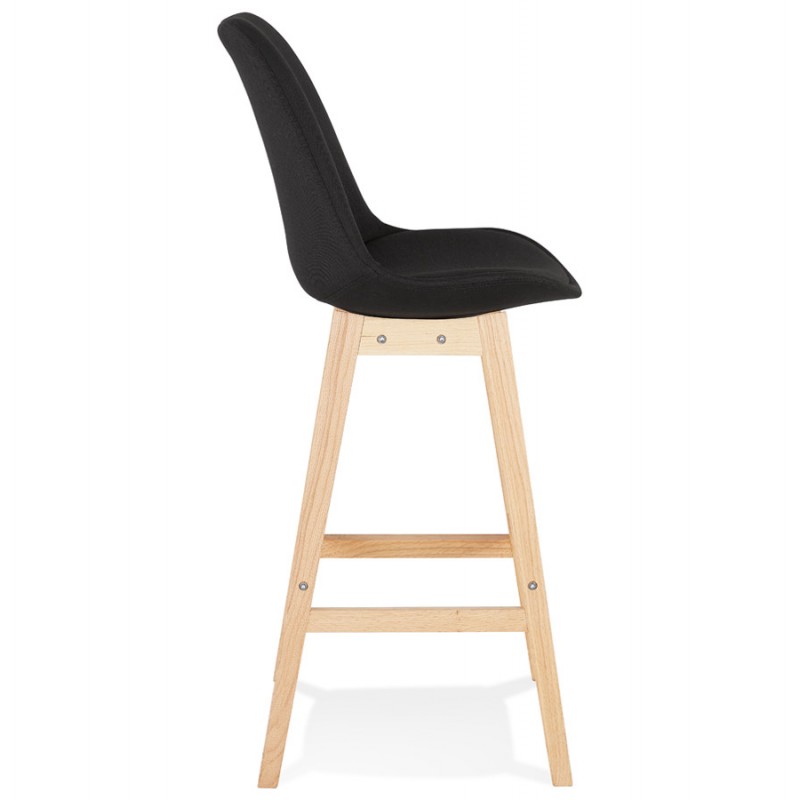Taburete de bar silla de bar pies madera natural ILDA (negro) - image 62584