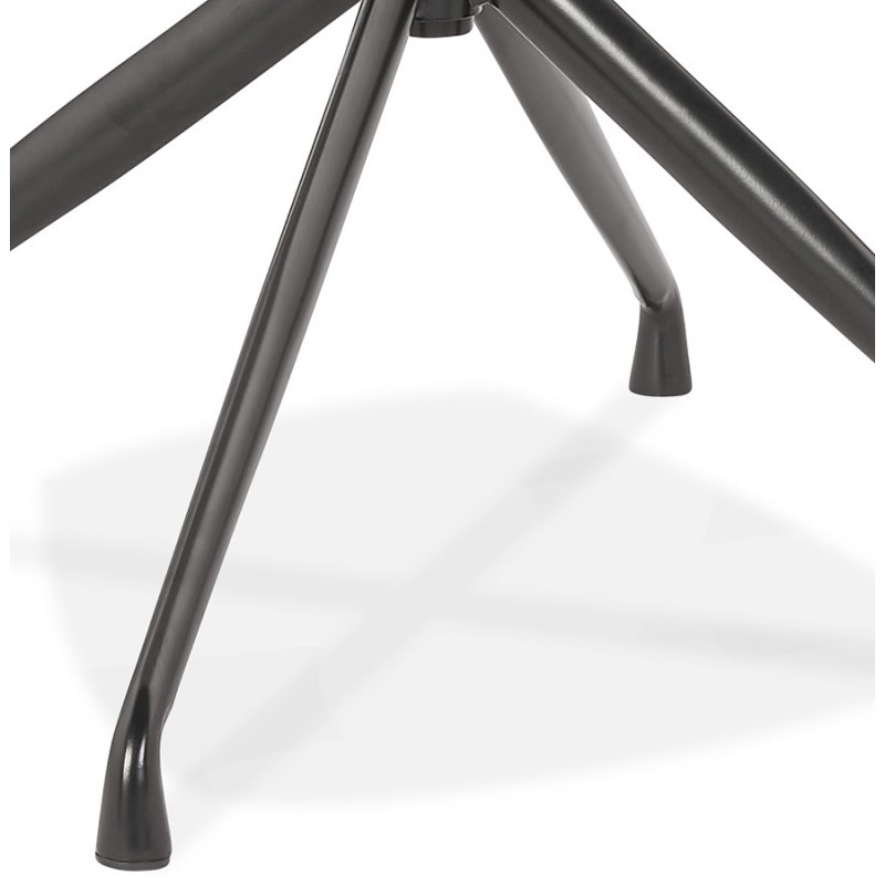 Chaise design avec accoudoirs en tissu pieds métal noirs AYAME (noir) - image 62608