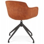 Design chair with black metal foot microfiber armrests KIYO (brown)