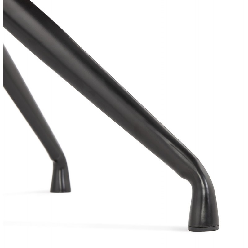 Chaise design avec accoudoirs en microfibre pieds métal noirs KIYO (marron) - image 62631