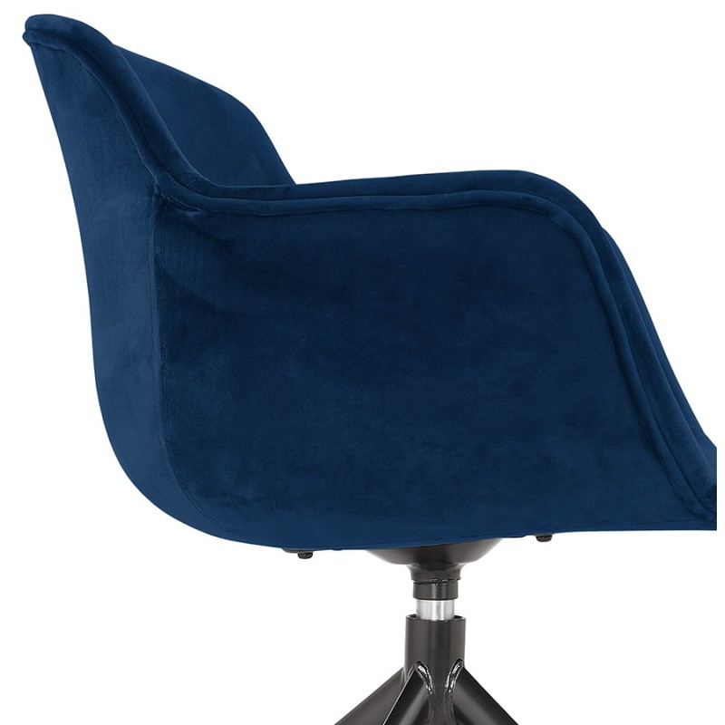 Design-Stuhl mit schwarzen Metallfuß-Samt-Armlehnen KOHANA (blau) - image 62637