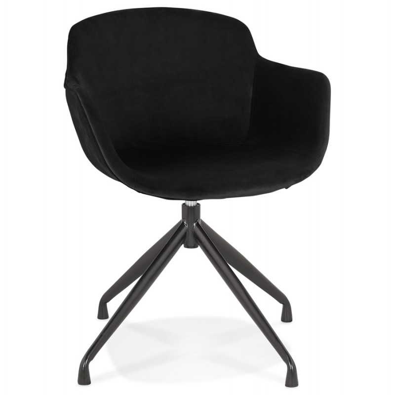 Design-Stuhl mit schwarzen Metallfuß-Samt-Armlehnen KOHANA (schwarz) - image 62641