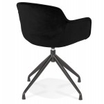 Design chair with black metal foot velvet armrests KOHANA (black)