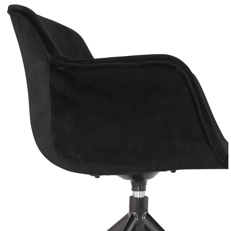 Chaise design avec accoudoirs en velours pieds métal noirs KOHANA (noir) - image 62646
