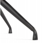 Silla de diseño con reposabrazos de terciopelo de metal negro KOHANA (negro)