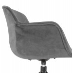 Chaise design avec accoudoirs en velours pieds métal noirs KOHANA (gris)