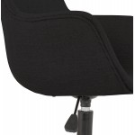 Office chair on wheels in fabric feet black metal ALARIC (black)