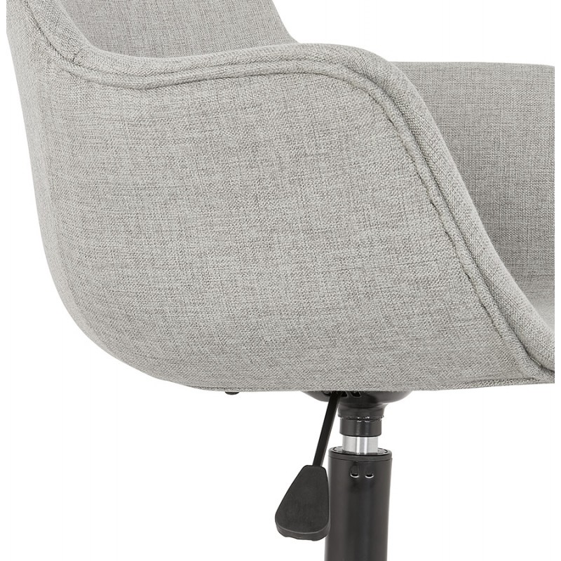 Chaise de bureau sur roulettes en tissu pieds métal noirs ALARIC (gris) - image 62691