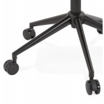 Chaise de bureau sur roulettes en microfibre pieds métal noirs LEOPOLD (marron)