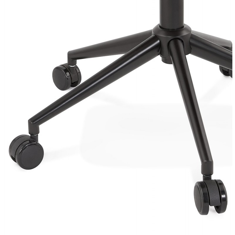 LEOPOLD Bürostuhl aus schwarzem Metall Mikrofaser mit Fuß auf Rädern - image 62709