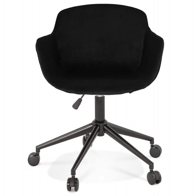 Office chair on wheels in black metal velvet feet CEYLON (black) - image 62722