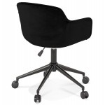 Office chair on wheels in black metal velvet feet CEYLON (black)