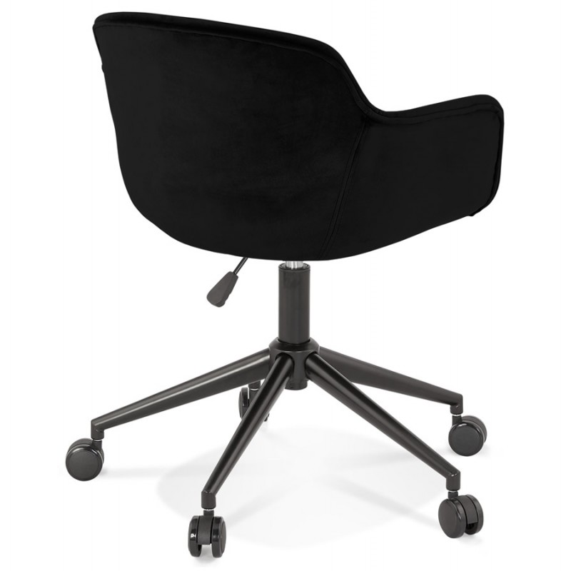 Bürostuhl auf Rädern aus schwarzem Metall mit Samtfüßen CEYLON (schwarz) - image 62724
