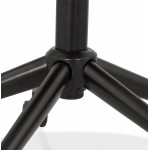 Chaise de bureau sur roulettes en velours pieds métal noirs CEYLAN (noir)