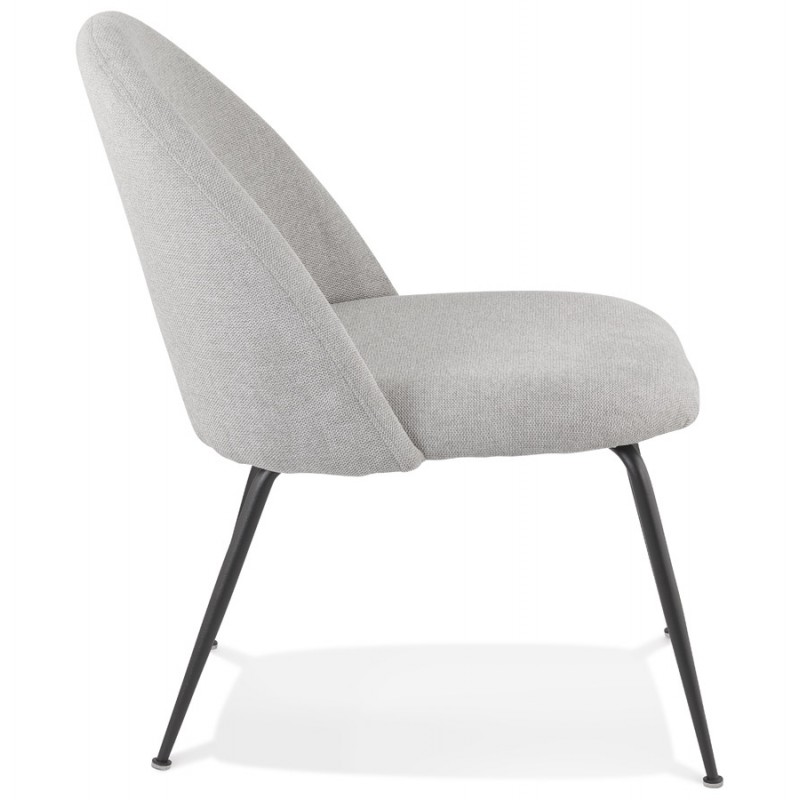 Design lounge chair in fabric and legs e black metal CALVIN (grey) - image 62753