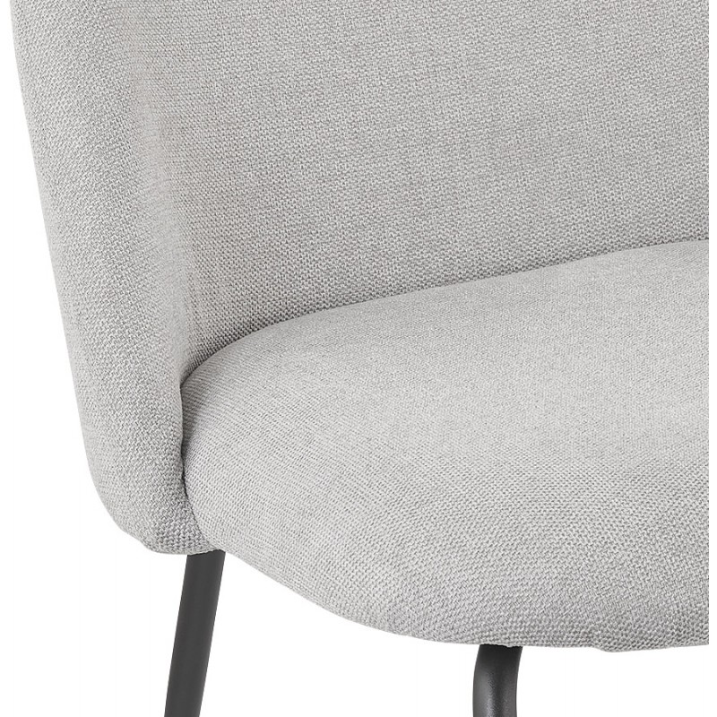 Design lounge chair in fabric and legs e black metal CALVIN (grey) - image 62757