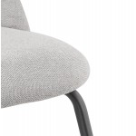 Fauteuil lounge design en tissu et pieds e métal noir CALVIN (gris)