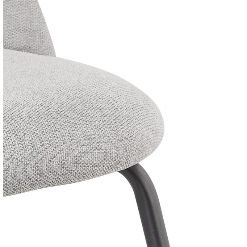 Fauteuil lounge design en tissu et pieds e métal noir CALVIN (gris) - image 62759