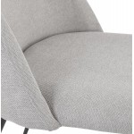 Chaise longue design in tessuto e gambe e metallo nero CALVIN (grigio)