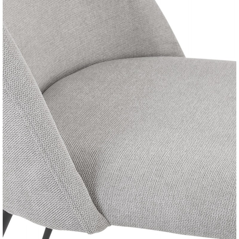 Design lounge chair in fabric and legs e black metal CALVIN (grey) - image 62761