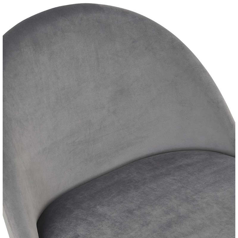 Design lounge armchair in velvet and legs e black metal ARTHUS (gray) - image 62769